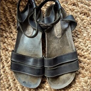 Leather sandals with topstitching Ladies 9